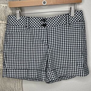 White House Black market black & white gingham print shorts